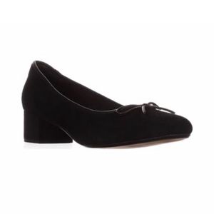 Clarks | Chartli Daisy Black Suede Bow Dress Pumps